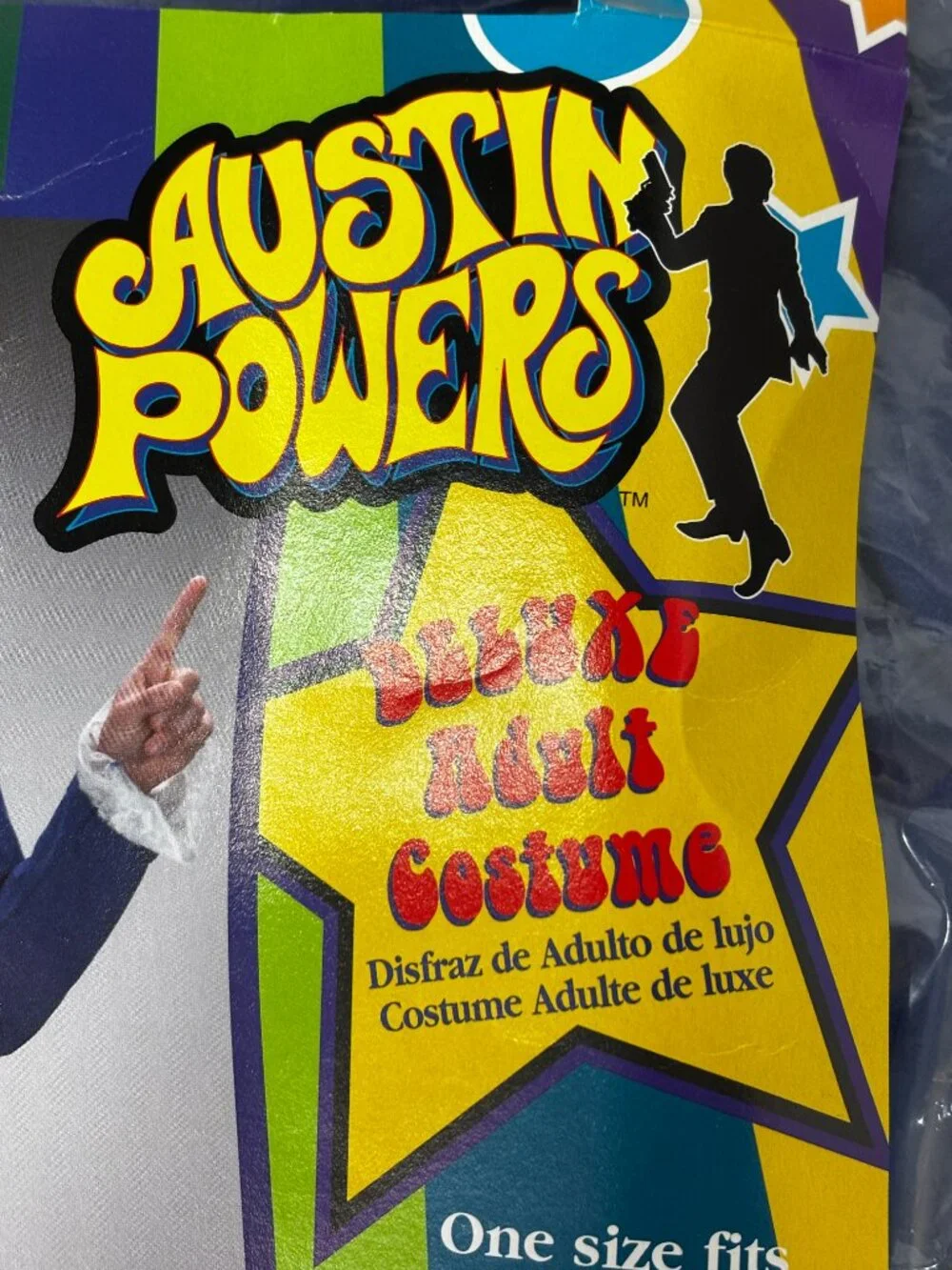 VTG Austin Powers Iconic Velour Swinger Spy Suit Halloween  NWT 1999 One Size
